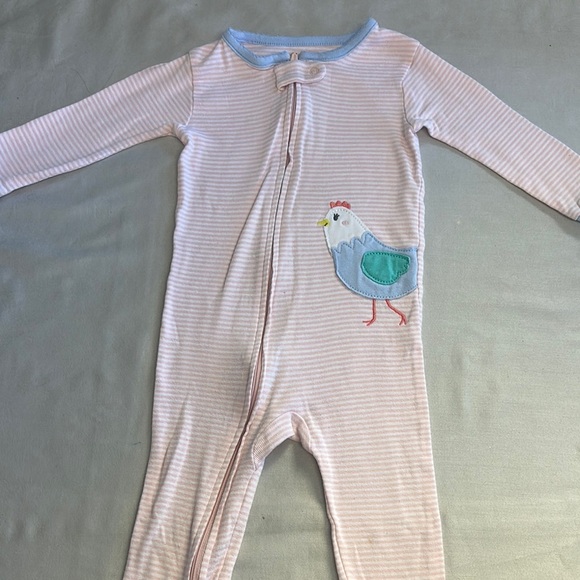 Carter's - Pink and Blue Striped Baby Onesie Sleeper - Picture 3 of 5